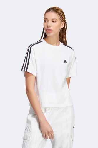 Adidas γυναικείο T-shirt cropped με contrast κεντημένο λογότυπο 
